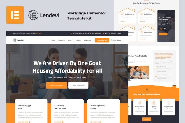 Lendevi – Mortgage Elementor Template Kit