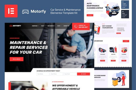 Motorfy – Car Service & Maintenance Elementor Template Kit