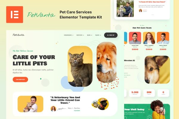 Petvanta – Pet Care Services Elementor Template Kit
