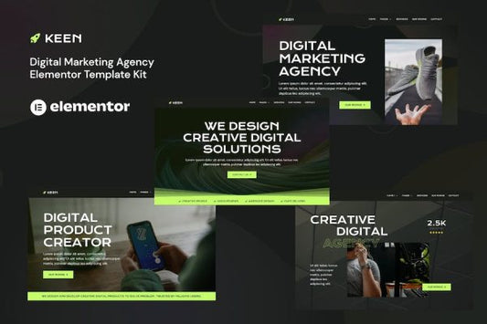 Keen – Dark Digital Marketing Agency Elementor Template Kit