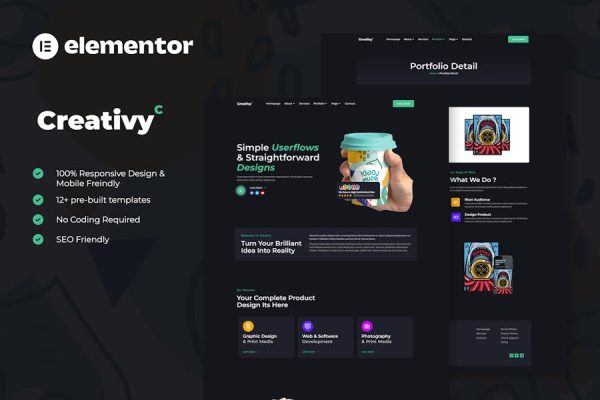 Creativy – Creative Agency & Portfolio Elementor Template Kit