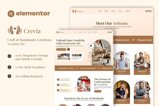 Crevia – Craft & Handmade Creations Elementor Template Kit