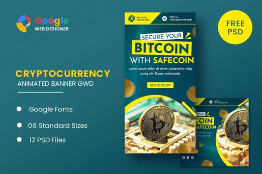 Cryptocurrency Bitcoin Animated Banner GWD Cryptocurrency Bitcoin Animated Banner GWD