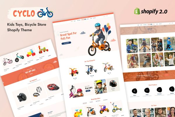 Cyclo - Shopify Kids Toys, Bicycle Store Theme Brand New Bicycle ,RaceZone Bikes,Two Wheels,Fun Rides,Race Time,City Bikes,WheelMaster,Pedal Pals.