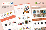 Cyclo - Shopify Kids Toys, Bicycle Store Theme Brand New Bicycle ,RaceZone Bikes,Two Wheels,Fun Rides,Race Time,City Bikes,WheelMaster,Pedal Pals.