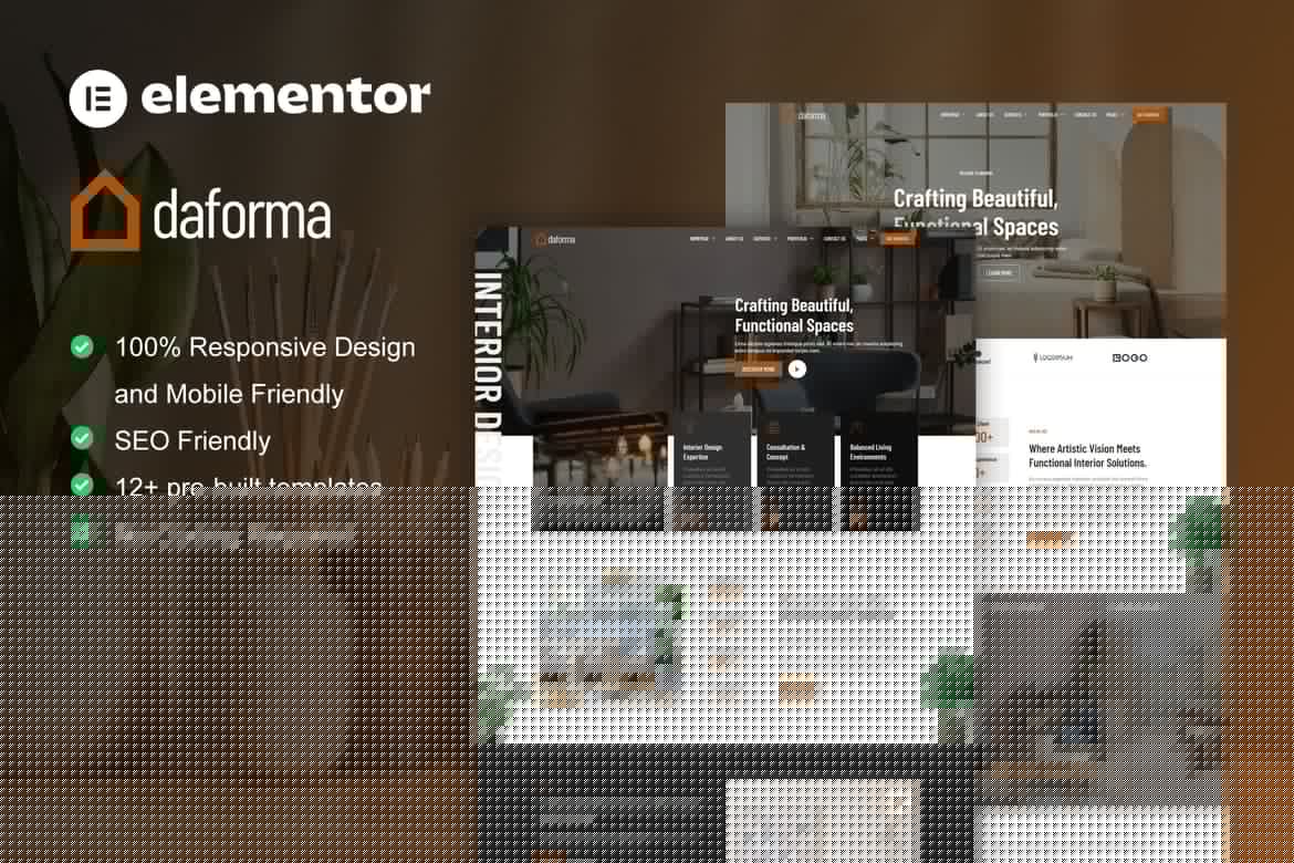 Daforma – Interior Design Service Elementor Pro Template Kit