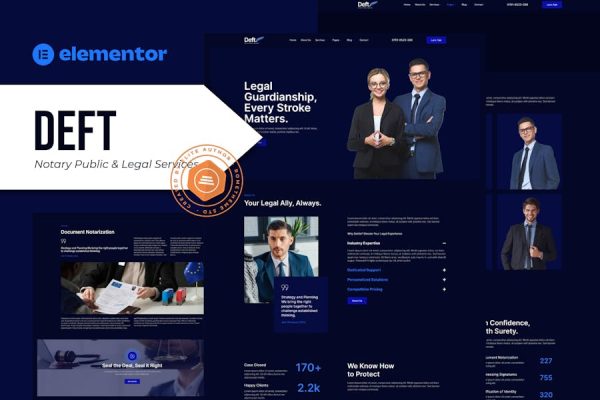 Deft – Notary Public & Legal Services Elementor Template Kit