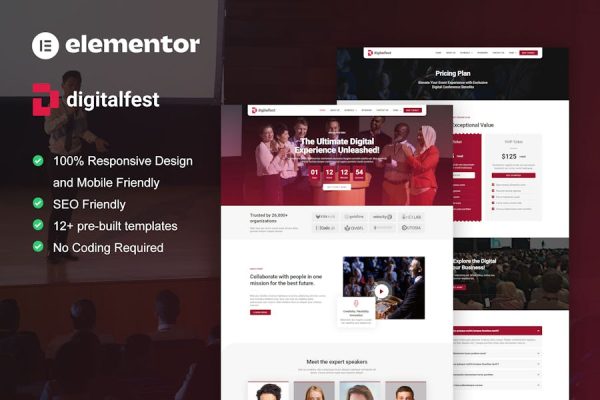 DigitalFest – Event & Conference Elementor Pro Template Kit