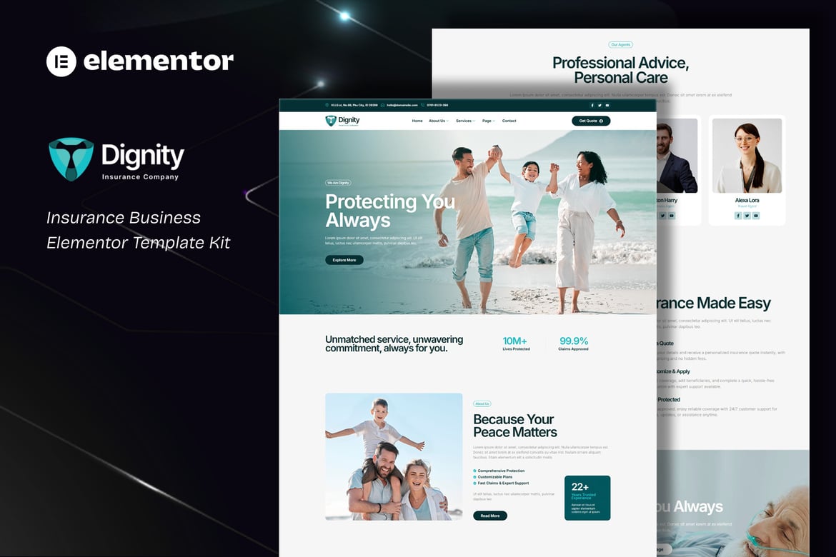 Dignity – Insurance Business Elementor Template Kit