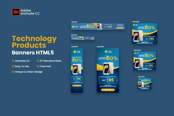 Discount Products HTML5 Banner Ads – Animate CC Discount Products HTML5 Banner Ads – Animate CC