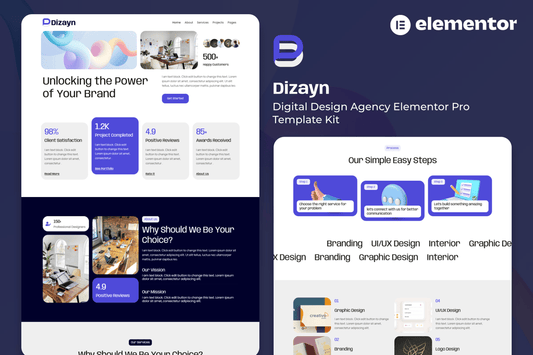 Dizayn – Digital Design Agency Elementor Pro Template Kit