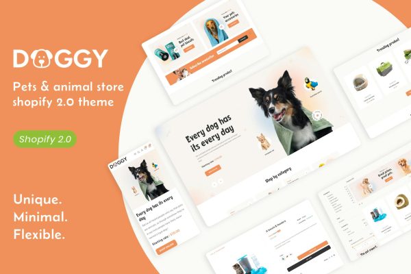 Doggy - Pets & Animals Responsive Shopify Theme Pet Shop, Responsive Aquarium Shopify Theme Fish, Cat Kittens & Birds Training Dog Shop Online Store