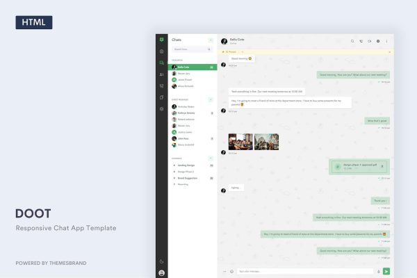 Doot – Chat App Template + Sketch, Figma & AdobeXD Doot is a powerful and responsive HTML5 chat template built with Bootstrap 5 and JavaScript.