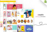 Dressfie - Designer Store, Clothing Shopify Theme Clothing Business eCommerce Theme. Fashion Bikini, Trousers, Tshirts, Kids Wear, Women Fashion Shop.