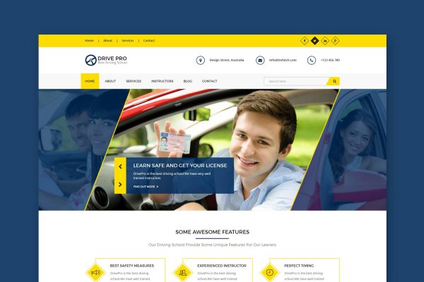 Drive Pro : Driving School HTML Template Driving School