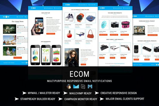 ECOM Transactional & Notification Email Templates ECOM is a bundle of eCommerce Transactional and Notification HTML Email Templates