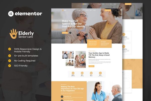 Elderly – Senior Care Services Elementor Template Kit