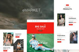 eMarket Mail – Responsive E-mail Template eMarket Mail – Responsive Ecommerce Email Template is a Modern and Clean Design email template.