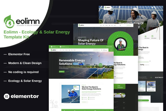 Eolimn – Ecology & Solar Energy Elementor Template Kit