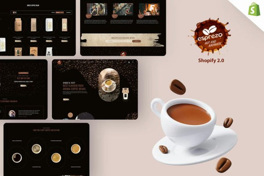 Esprezo - Cake Shop, Coffee Shop Shopify Theme Responsive eCommerce Design for Restaurants & Cafe, Bakery, Cake Shop, Cookies, Snacks Online Sale.