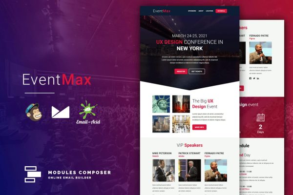 EventMax – Event / Conference Responsive Email Responsive Email Template for event and conferences