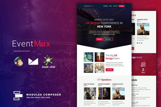 EventMax – Event / Conference Responsive Email Responsive Email Template for event and conferences