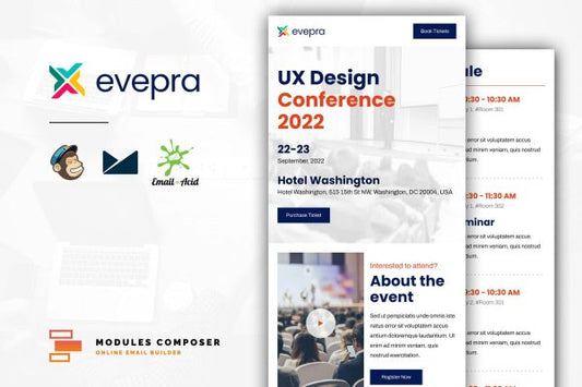 Evepra – Event / Conference Responsive Email Responsive Email Template for event and conferences