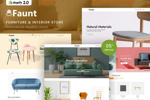 Faunt - Furniture & Interior Shopify 2.0 Theme Furniture & Interior Responsive Shopify 2.0 Theme