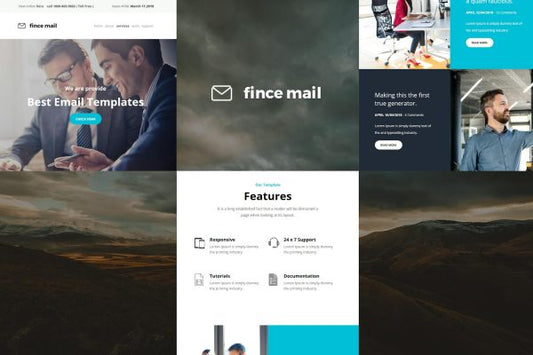 Fince Mail – Responsive E-mail Template Fince Mail – Responsive Email Templates is a Modern and Clean Design email templates.