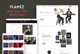 Flamez - Online Music Store Shopify Theme Sell Music Tracks, Audio Video Templates Online. Musical Artists Responsive eCommerce Shopify Theme