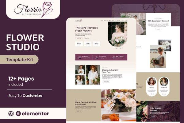 Floria – Flower Boutique & Decoration Elementor Template Kit