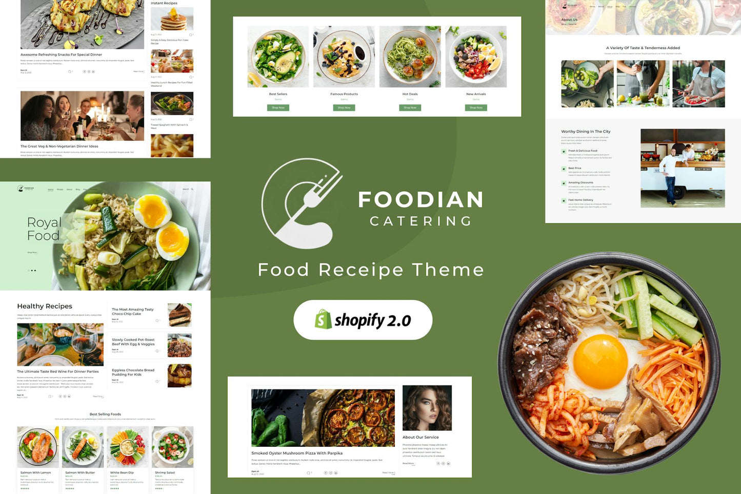 Foodian - Food Blog Shopify Store Organic Farm Fresh Online Sea Food Ordening, Meat Shopping eCommerce & Food Delivery Business Theme