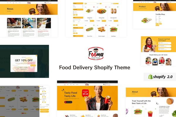 Fooma - Responsive Food Delivery Shopify Theme Organic Farm Fresh Online Sea Food Ordening, Meat Shopping eCommerce & Food Delivery Business Theme