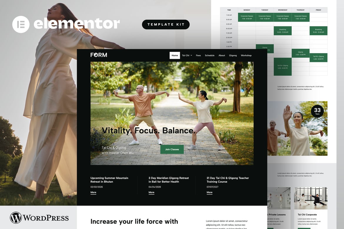 Form – Tai Chi & Qigong Elementor Template Kit