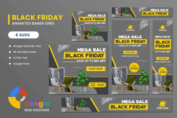 Furniture Black Friday Sale HTML5 Banner Ads GWD Furniture Black Friday Sale HTML5 Banner Ads GWD