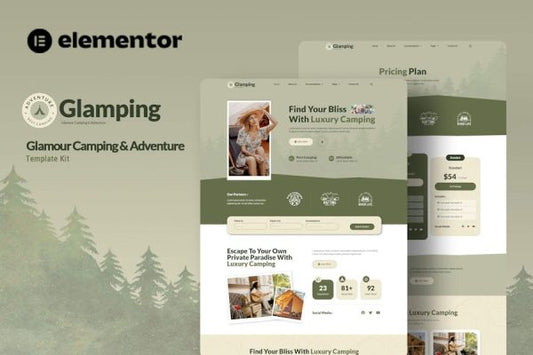 Glamping – Glamour Camping & Adventure Elementor Template Kit