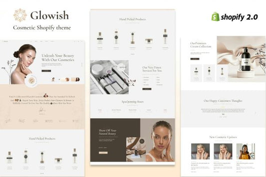Glowish - Beauty Store Shopify Theme Skincare and Cosmetics eCommerce Shopify Theme. Makeup, Beauty care, Salon and Massage Spa Websites.