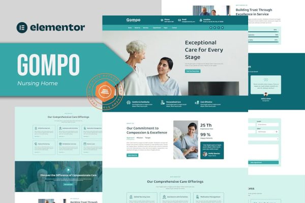 Gompo – Nursing Home Elementor Template Kit