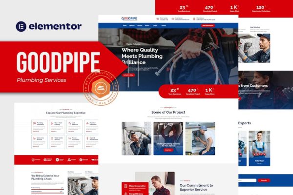 Goodpipe – Plumbing Services Elementor Template Kit