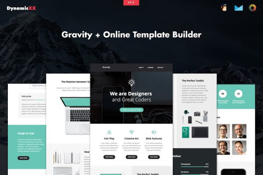 Gravity – Responsive Creative Email + Builder Gravity – Responsive Email + Online Builder. Creative template for companies or personal use.