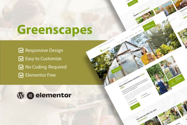 GreenScapes – Garden & Landscape Service Elementor Template Kit