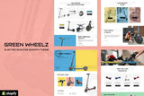 GreenWheelz - Single Product Shop Shopify OS 2.0 One Product Shop, Single Product Landing Page eCommerce Store. Vehicle, App, Electronic Devices Shop
