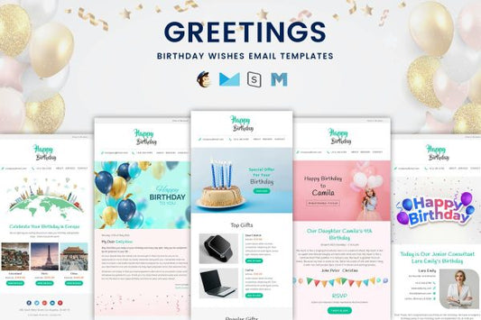 Greetings – Birthday Wishes Email Templates Bundle Birthday wishes email templates bundle with Pennyblack Builder