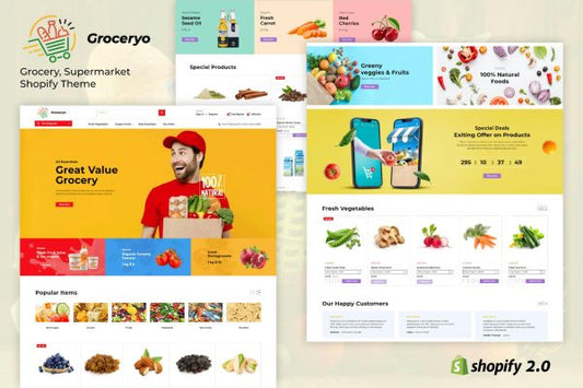Groceryo - Grocery, Supermarket Shopify Theme Retail, Supermarket Shopify Store Design. Departmental Stores, Big Brand Companies Shop Website, 2.0
