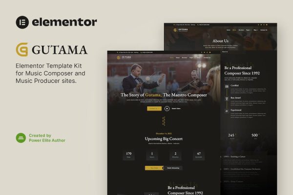 Gutama ? Music Composer & Producer Elementor Template Kit