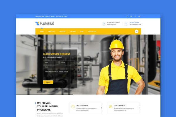 Handyman: Construction, Building & Plumbing HTML Construction, Building