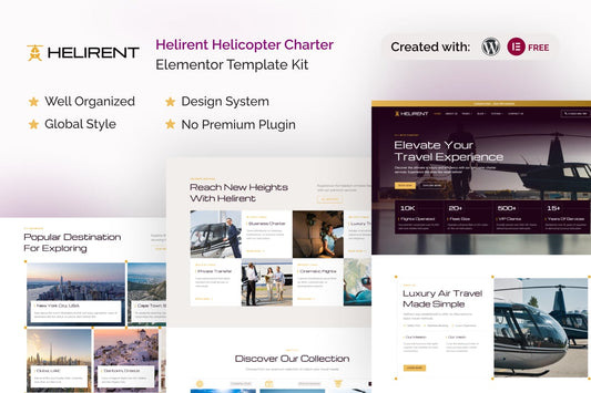 Helirent – Helicopter Charter Elementor Template Kit