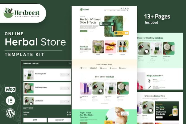 HerbVest – Herbal Store Elementor Pro Template Kit