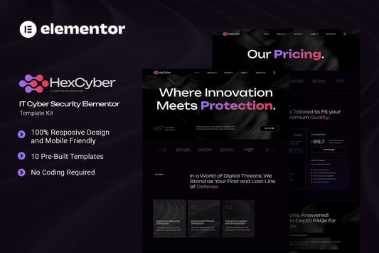 Hexcyber – IT Cyber Security Elementor Template Kit
