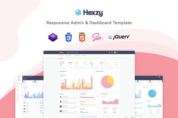 Hexzy – Admin & Dashboard Template Hexzy is a bootstrap 4 based fully responsive admin template.